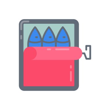 Konserveler vektör simgesi. Logotype