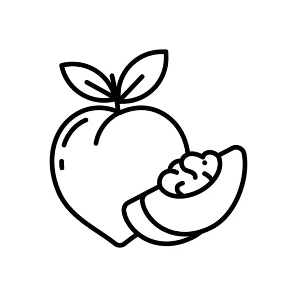 Peaches Icon Vector Logotype — Stock Vector