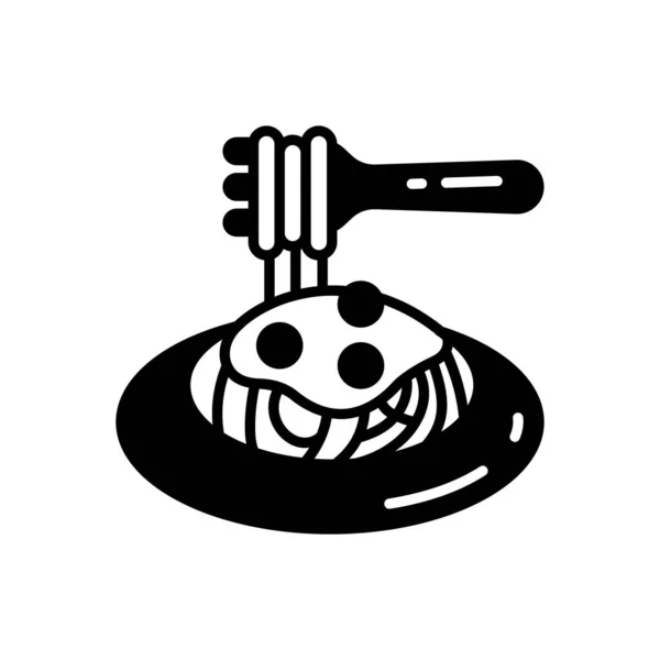 Icône Pâtes Dans Vecteur Logotype — Image vectorielle