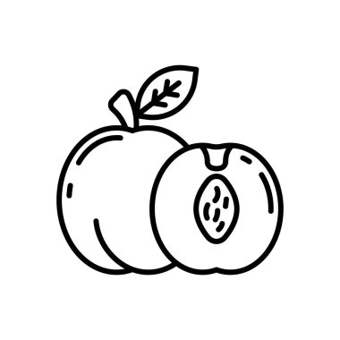 Vektör olarak nektarin simgesi. Logotype