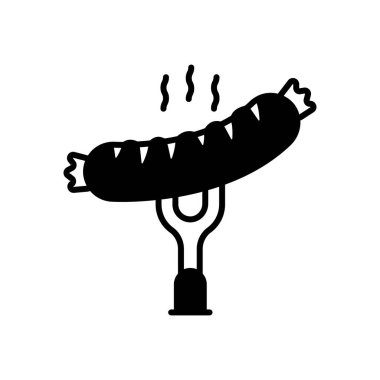 Vektörde sosis simgesi. Logotype