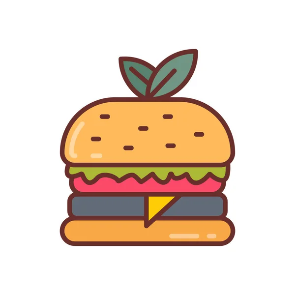 Ícone Produtos Vegetarianos Vetor Logotipo — Vetor de Stock