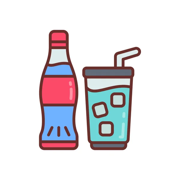 Soft Drinks Icono Vector Logotipo — Vector de stock