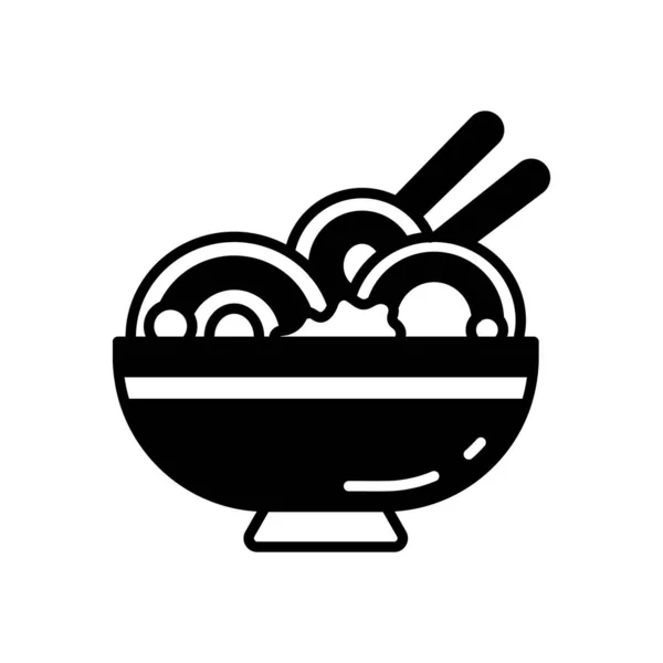 Icône Nouilles Dans Vecteur Logotype — Image vectorielle