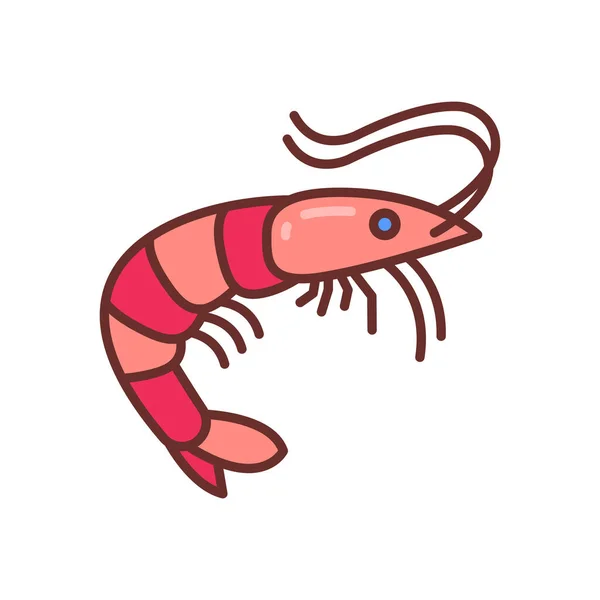 Icône Crevettes Dans Vecteur Logotype — Image vectorielle
