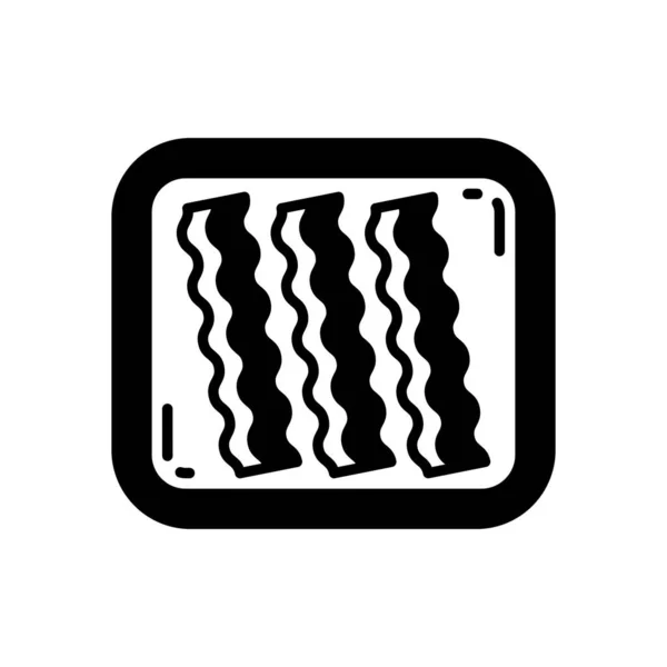Ícone Bacon Vetor Logotipo — Vetor de Stock
