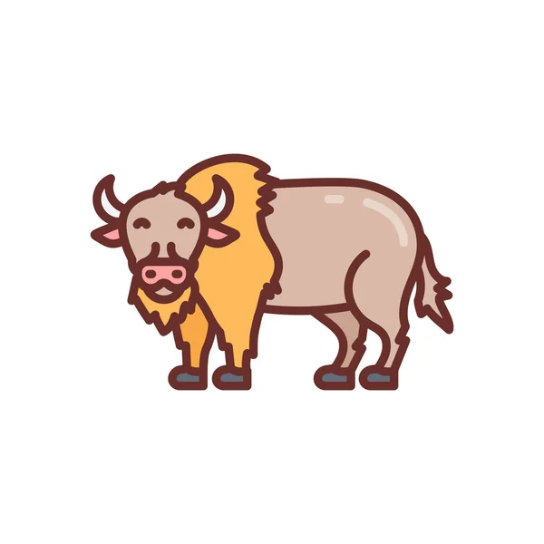 Icône Bison Dans Vecteur Logotype — Image vectorielle