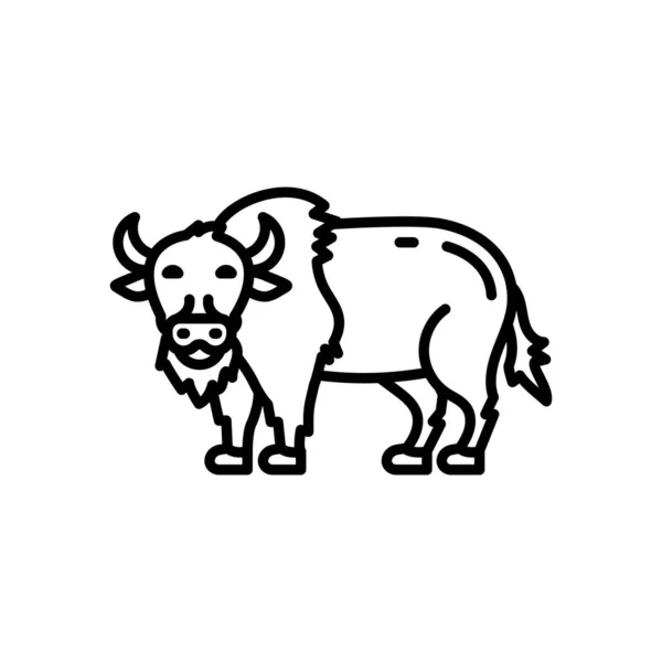 Icono Bisonte Vector Logotipo — Vector de stock