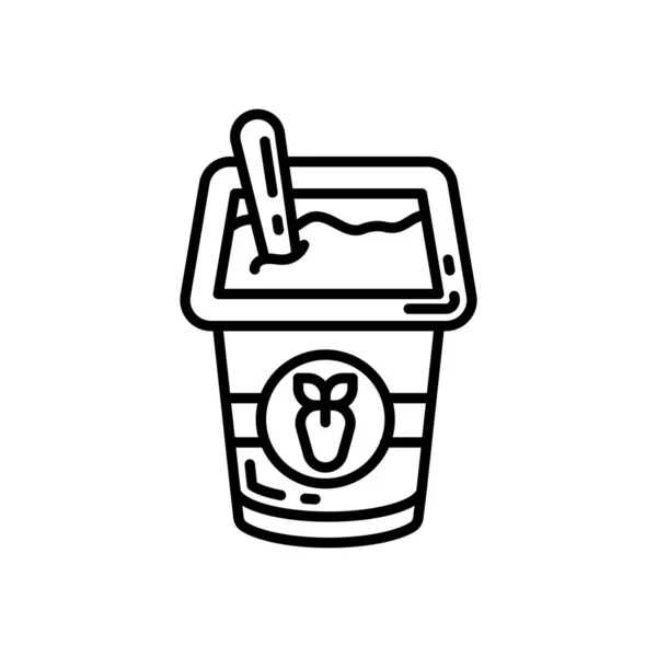 Ícone Iogurte Vetor Logotipo —  Vetores de Stock