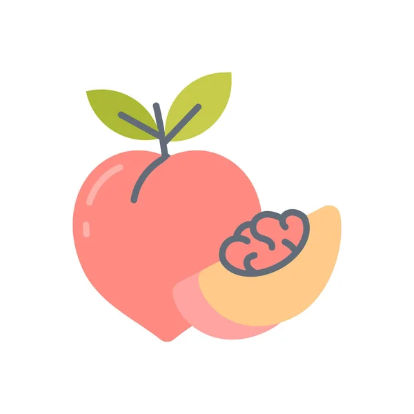 ベクトルの桃のアイコン ロゴタイプ — ストックベクタ