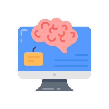 Vektör olarak Beyin Bilgisayar Arayüzleri simgesi. Logotype