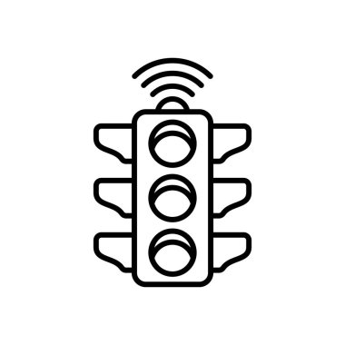 Vektör olarak akıllı trafik ışığı simgesi. Logotype