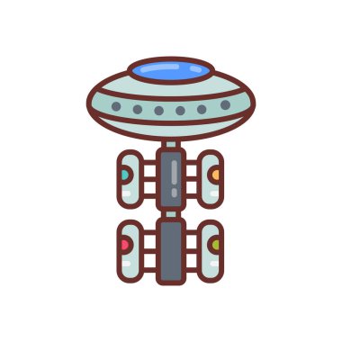 Uzay Asansörü simgesi vektörde. Logotype