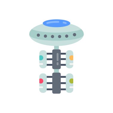 Uzay Asansörü simgesi vektörde. Logotype