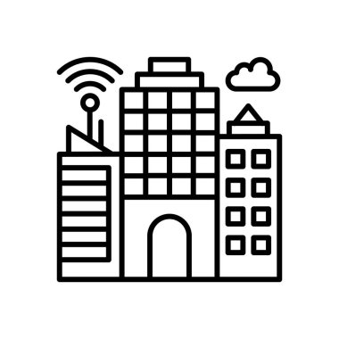 Smart Buildings vektör simgesi. Logotype