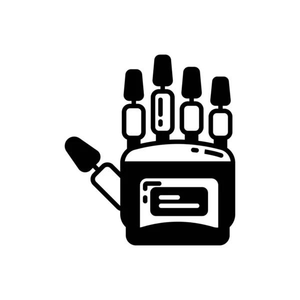 Icona Della Mano Robotica Nel Vettore Logotipo — Vettoriale Stock