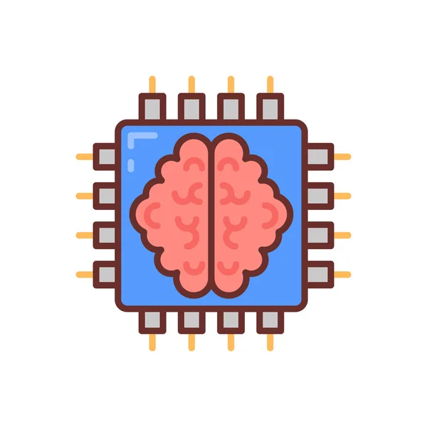 Icône Intelligence Artificielle Vecteur Logotype — Image vectorielle