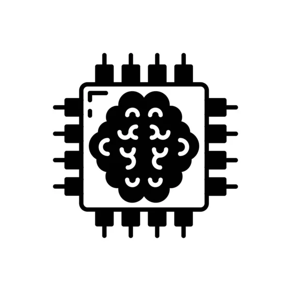 Ícone Inteligência Artificial Vetor Logotipo — Vetor de Stock