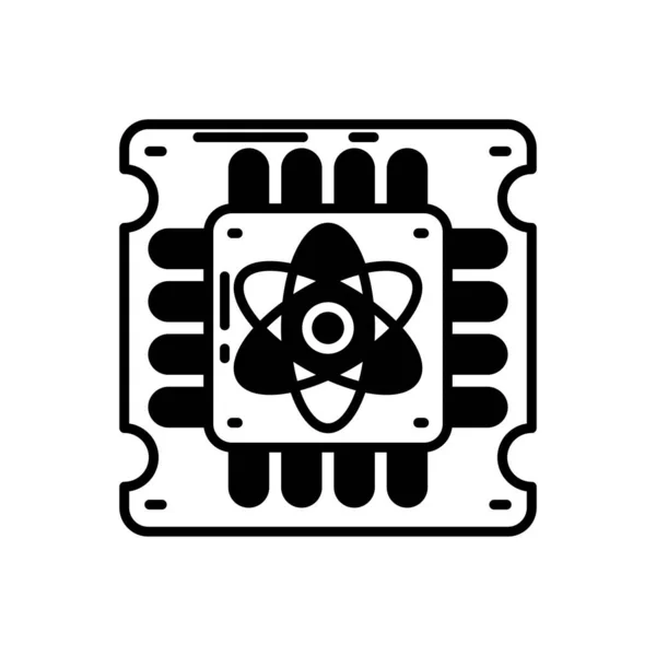 Icona Quantum Computing Nel Vettore Logotipo — Vettoriale Stock