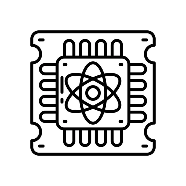 Icona Quantum Computing Nel Vettore Logotipo — Vettoriale Stock