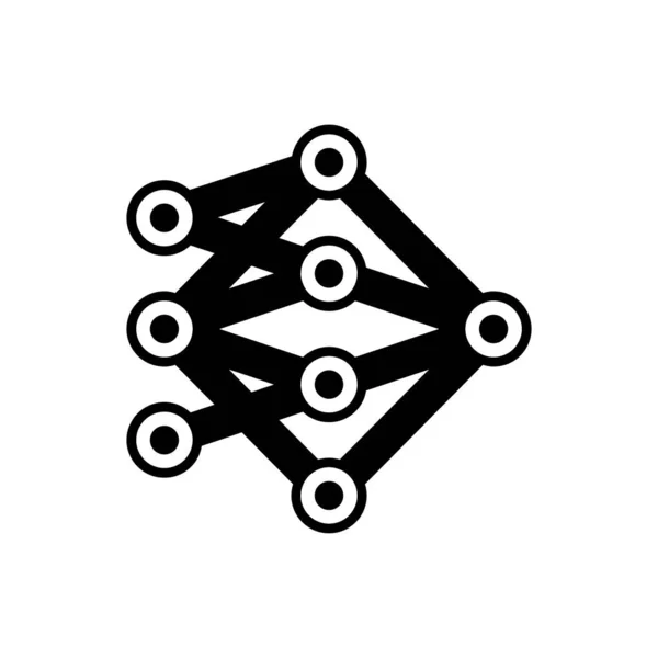 ベクトル内のニューラルネットワークアイコン ロゴタイプ — ストックベクタ
