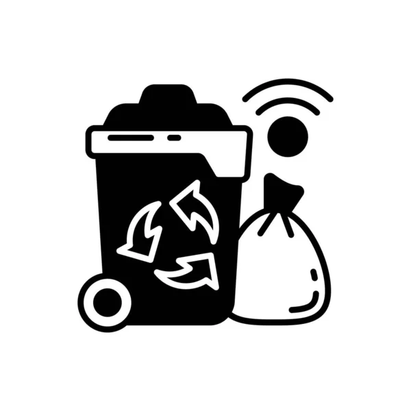 Icône Gestion Intelligente Des Déchets Dans Vecteur Logotype — Image vectorielle