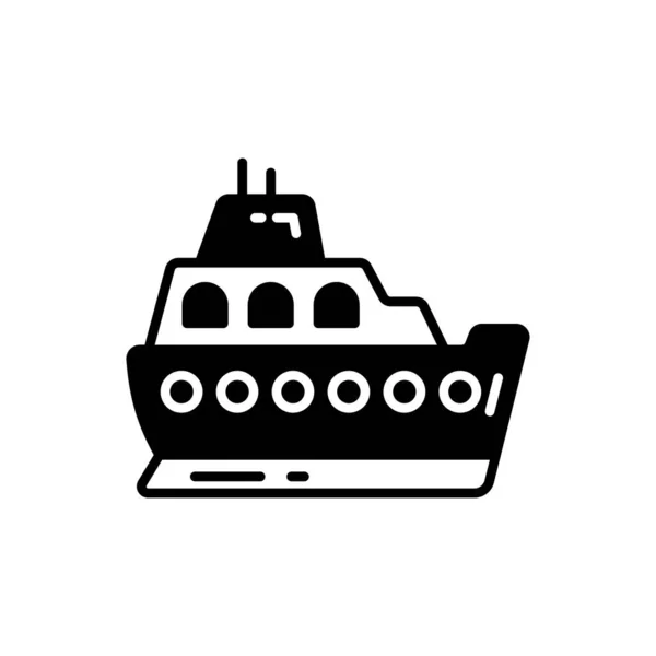 Self Driving Boat Ícone Vetor Logotipo — Vetor de Stock