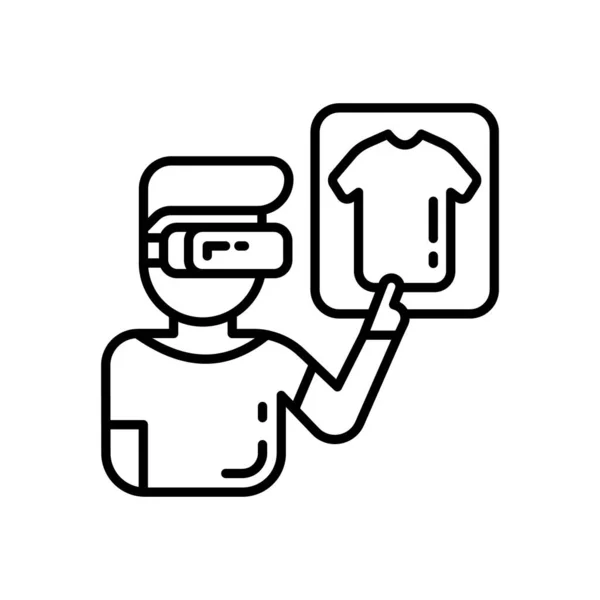 Virtual Reality Shoppingikon Vektor Logotyp — Stock vektor