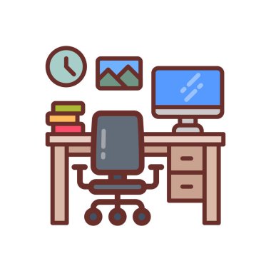 Vektör olarak işyeri simgesi. Logotype