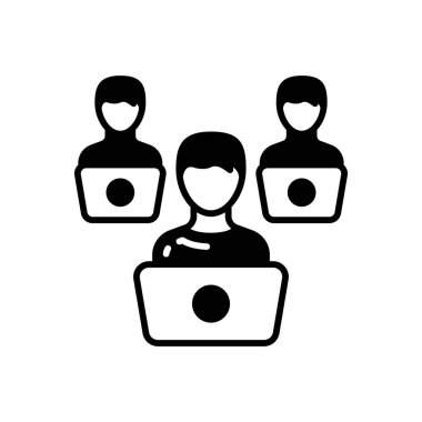 Vektör olarak uzak takım çalışması simgesi. Logotype