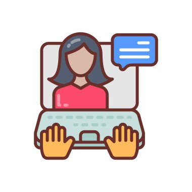 Vektör olarak video konferans simgesi. Logotype