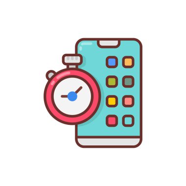 Vektör olarak Zaman İzleme Uygulaması simgesi. Logotype