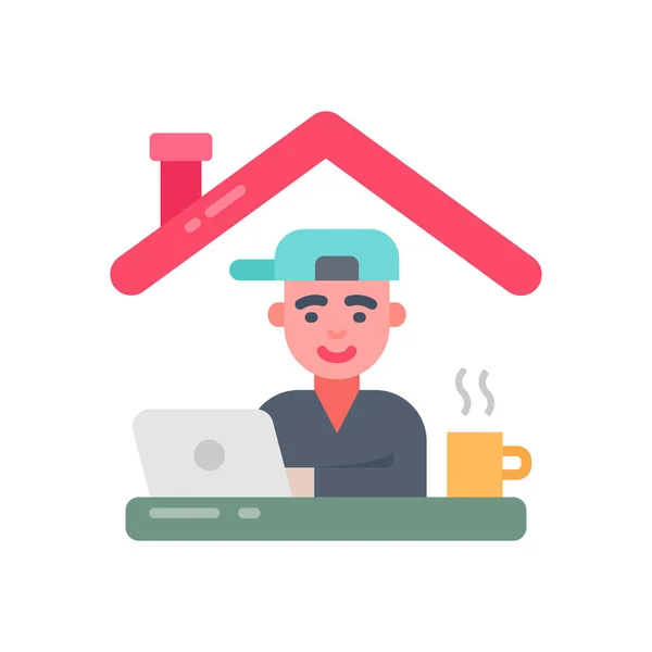 Work Home Icon Vektor Logotyp — Stockvektor