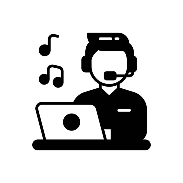 Écouter Icône Musique Dans Vecteur Logotype — Image vectorielle