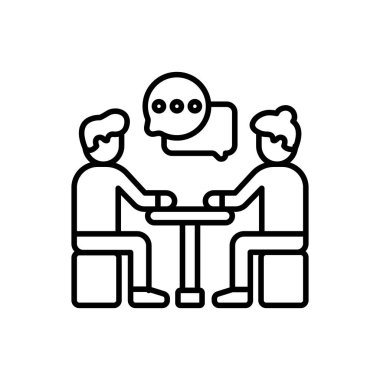 Vektör içinde röportaj simgesi. Logotype