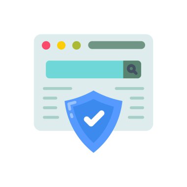 Vektör olarak güvenilir internet simgesi. Logotype