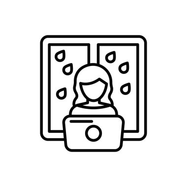 Dijital Göçebe Kadın ikonu. Logotype