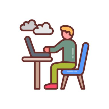 Vektör olarak Dijital Göçebe Adam simgesi. Logotype