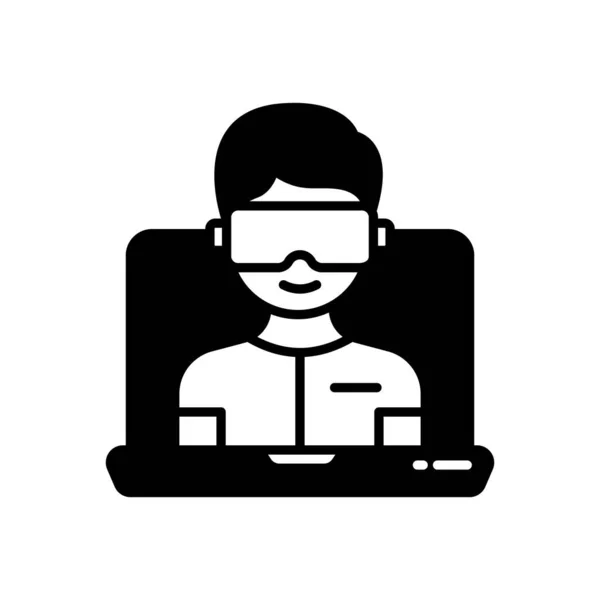 Icône Espace Travail Virtuel Dans Vecteur Logotype — Image vectorielle