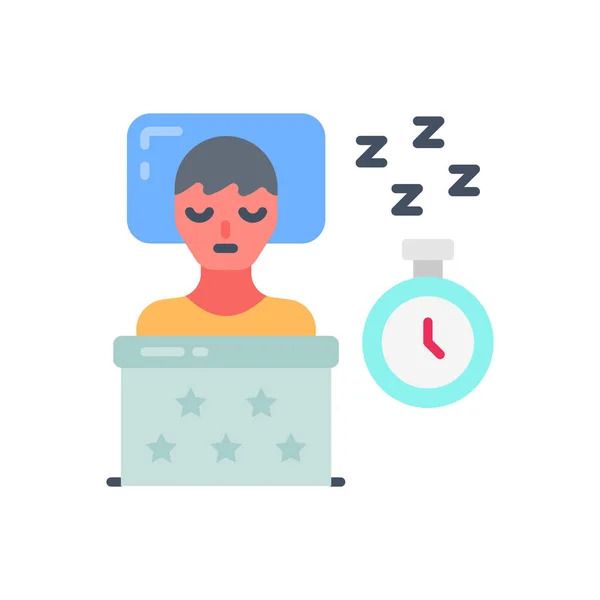 Gesunder Schlaf Zeitplan Symbol Vektor Logotyp — Stockvektor