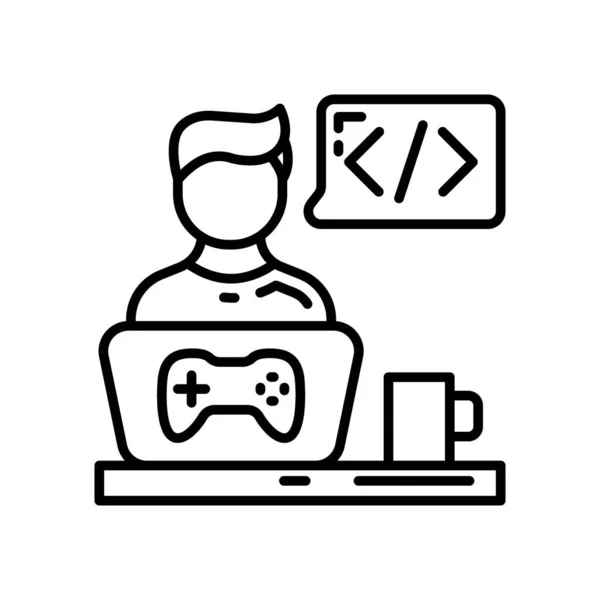 Icona Sviluppatore Giochi Vettore Logotipo — Vettoriale Stock
