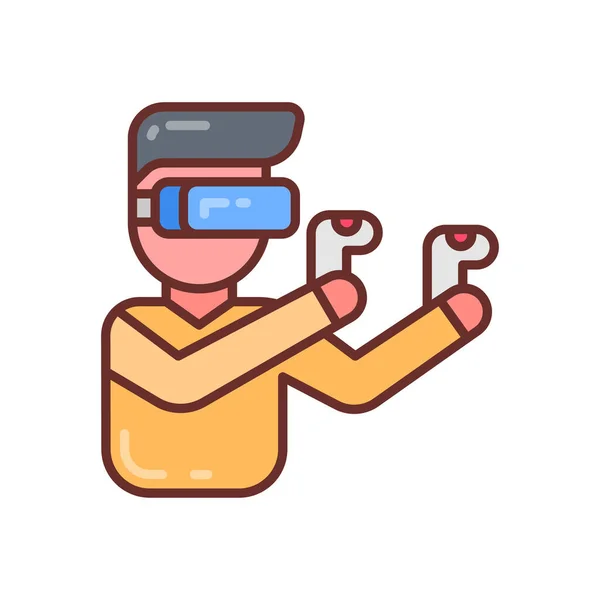 Ikonen Virtual Reality Spel Vektor Logotyp — Stock vektor