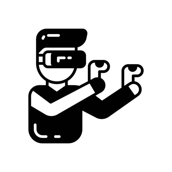 Ikonen Virtual Reality Spel Vektor Logotyp — Stock vektor