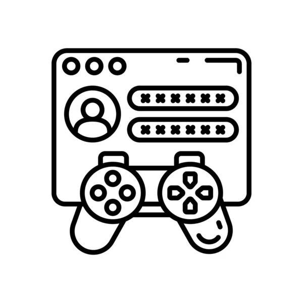 ゲームベクターでログインアイコン ロゴタイプ — ストックベクタ