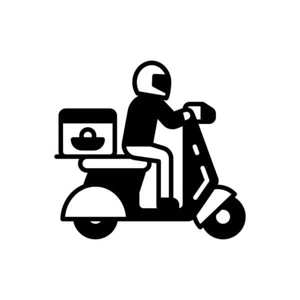 Icône Livraison Nourriture Vecteur Logotype — Image vectorielle