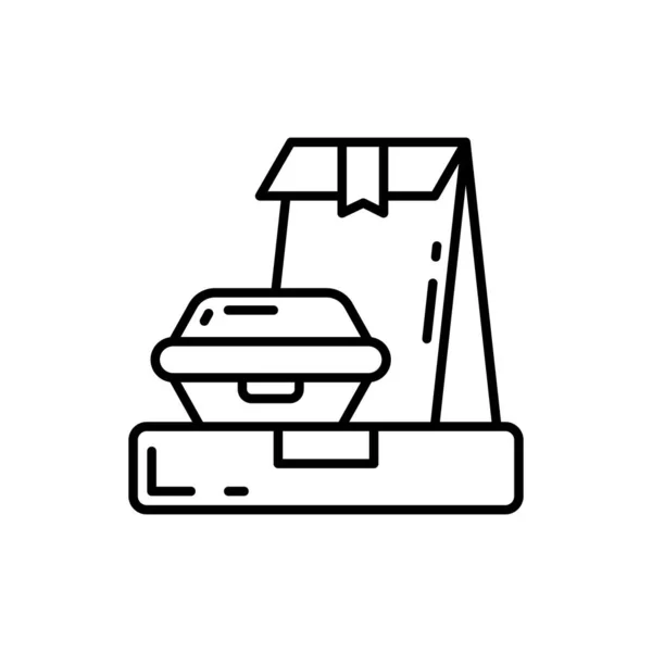 Ikona Krabice Jídlem Vektoru Logotyp — Stockový vektor