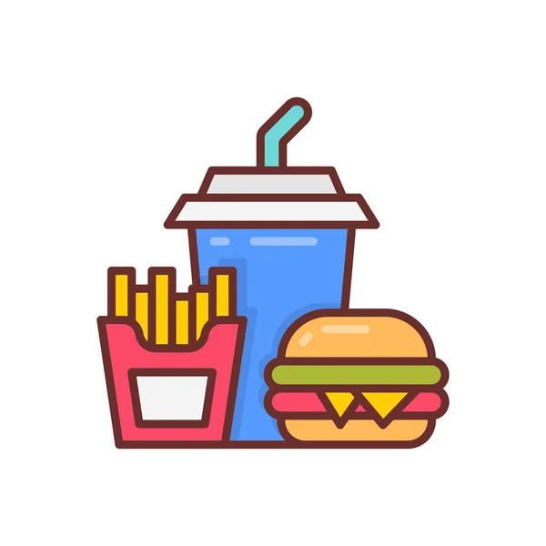 Fast Food Ikonen Vektor Logotyp — Stock vektor