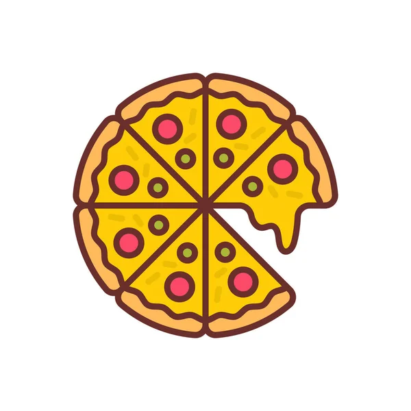 Pizzaikonen Vektor Logotyp — Stock vektor