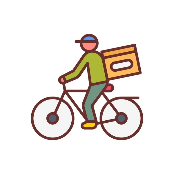 Cykel Leverans Ikon Vektor Logotyp — Stock vektor