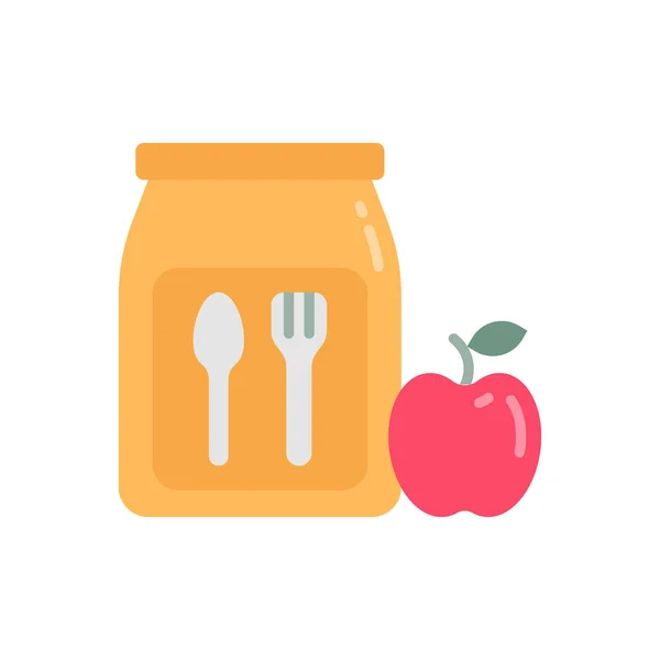 Boîte Lunch Icône Dans Vecteur Logotype — Image vectorielle